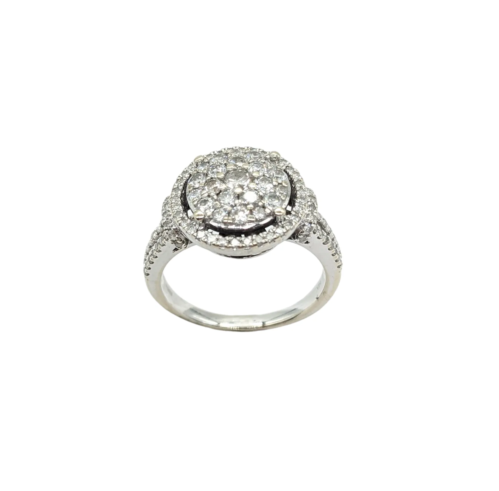 1 Carat Total Weight Diamond Halo Cluster Ring