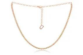 14 kt rose gold, 14"  diamond choker necklace featuring 1.03 cts tw round diamonds