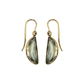 14k Green Amethyst Gold Earrings