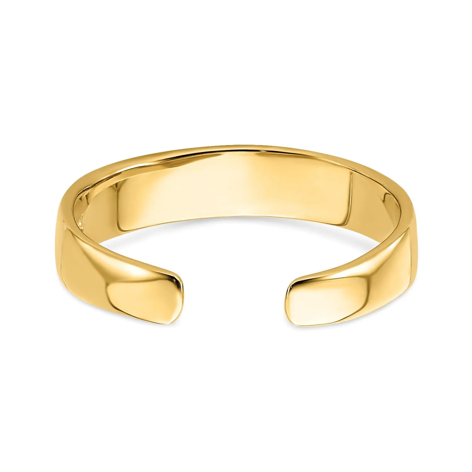 14k Real Yellow Solid Gold Adjustable Band Toe Summer Ring