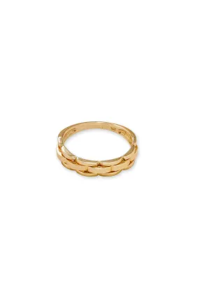 14K Solid Gold RLX Chain Ring