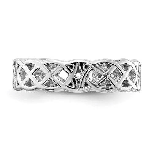 14k White Gold Solid 4mm Wide Celtic Knot Toe Ring