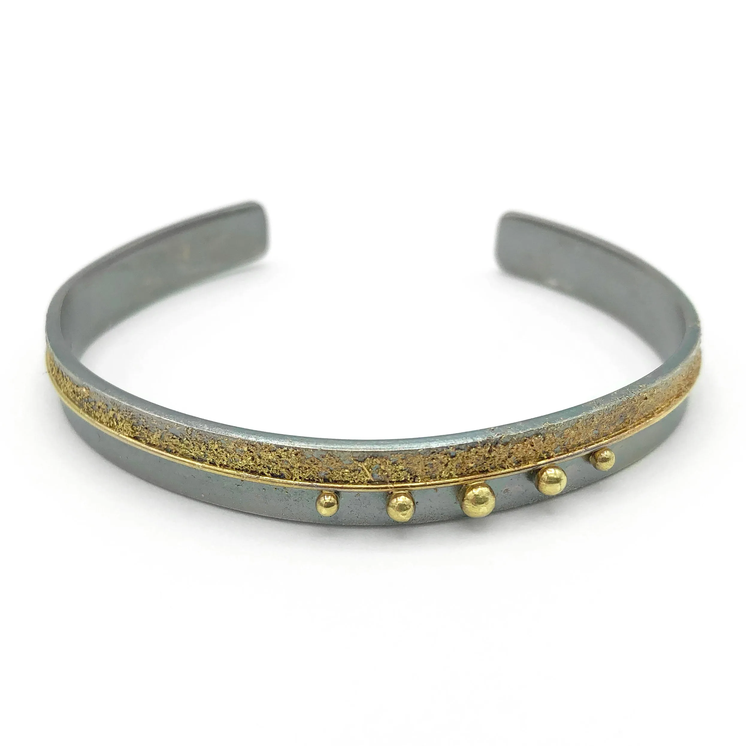 18k Gold Dust Argentium Sterling Silver Cuff