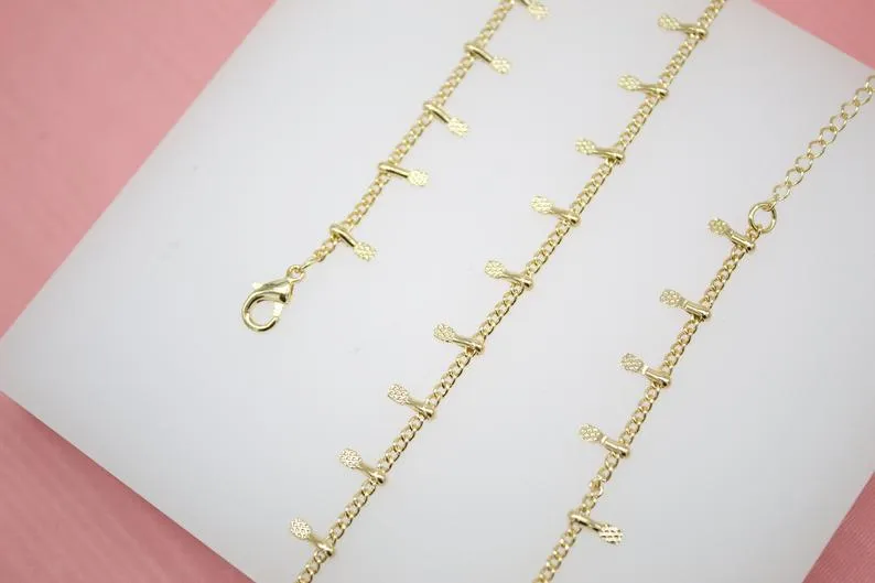 18K Gold Filled Dainty Fringe Choker Chain (G48)