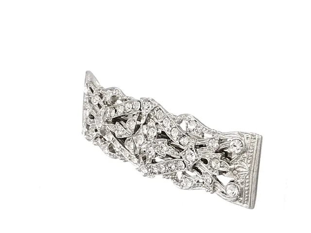 1928 Bridal "Essentials" Opulent Multi Crystal Clear Bar Barrette