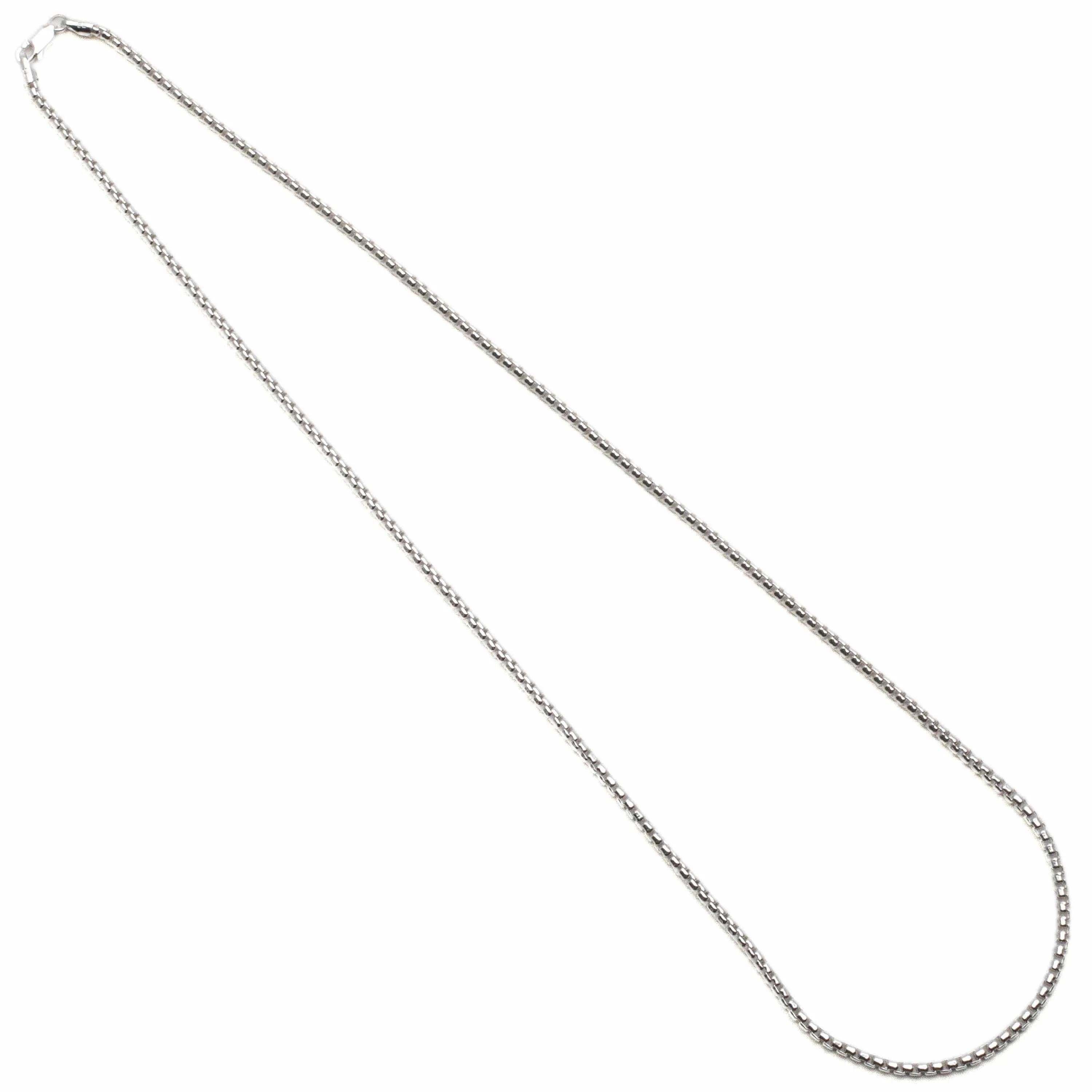 22" Italian Sterling Silver Box Chain Necklace 2.5mm