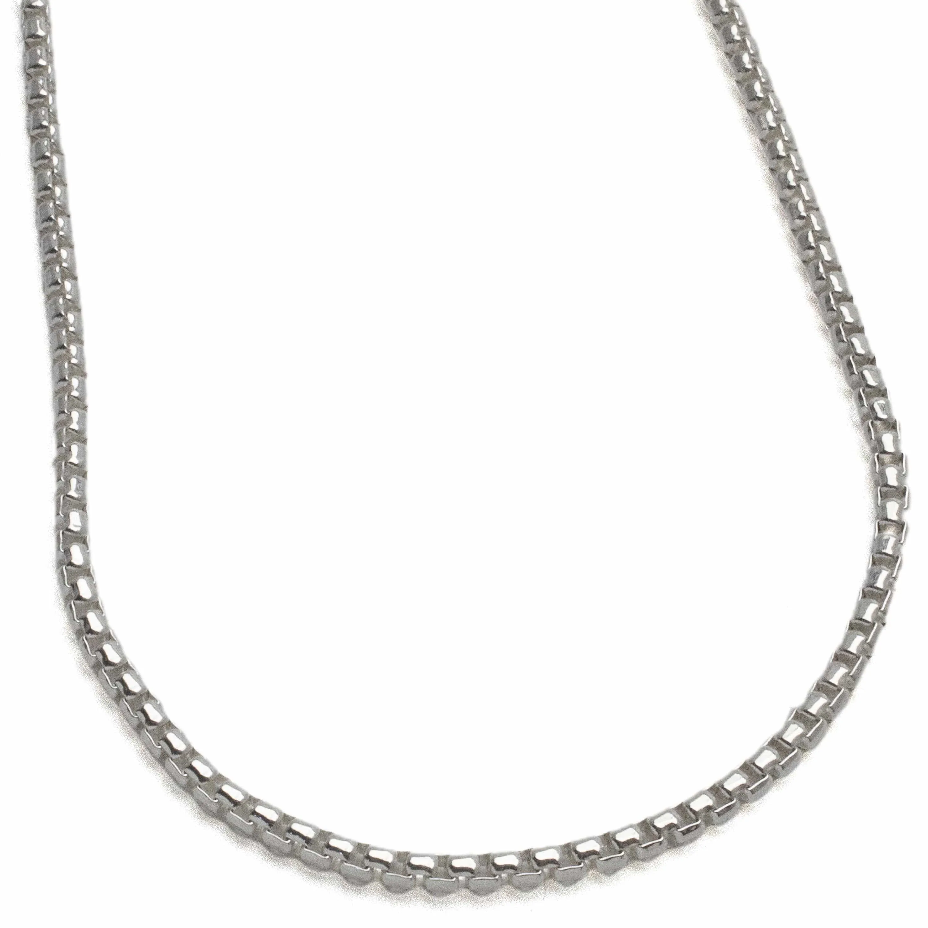 22" Italian Sterling Silver Box Chain Necklace 2.5mm