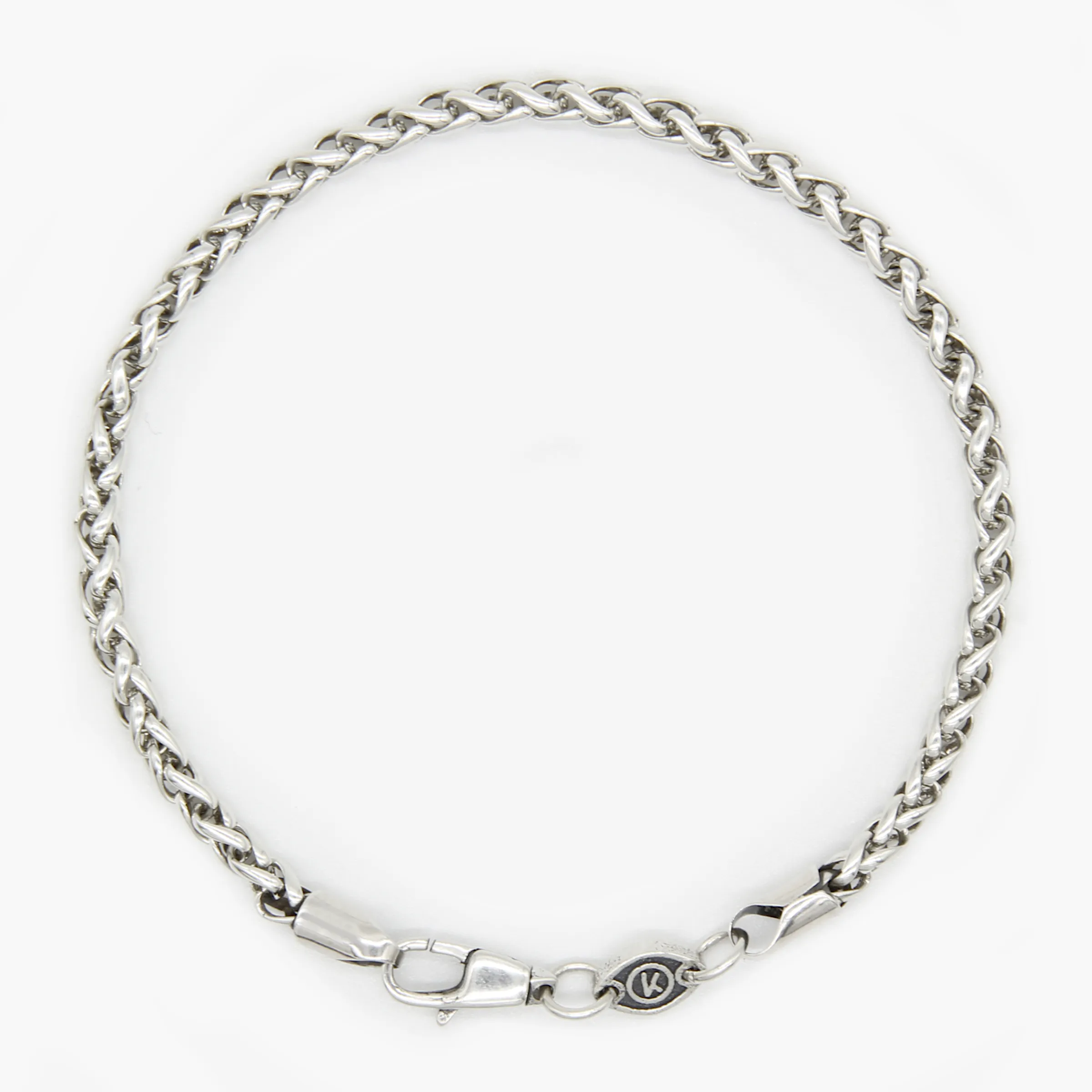 3mm Sterling Silver Braided Chain Bracelet