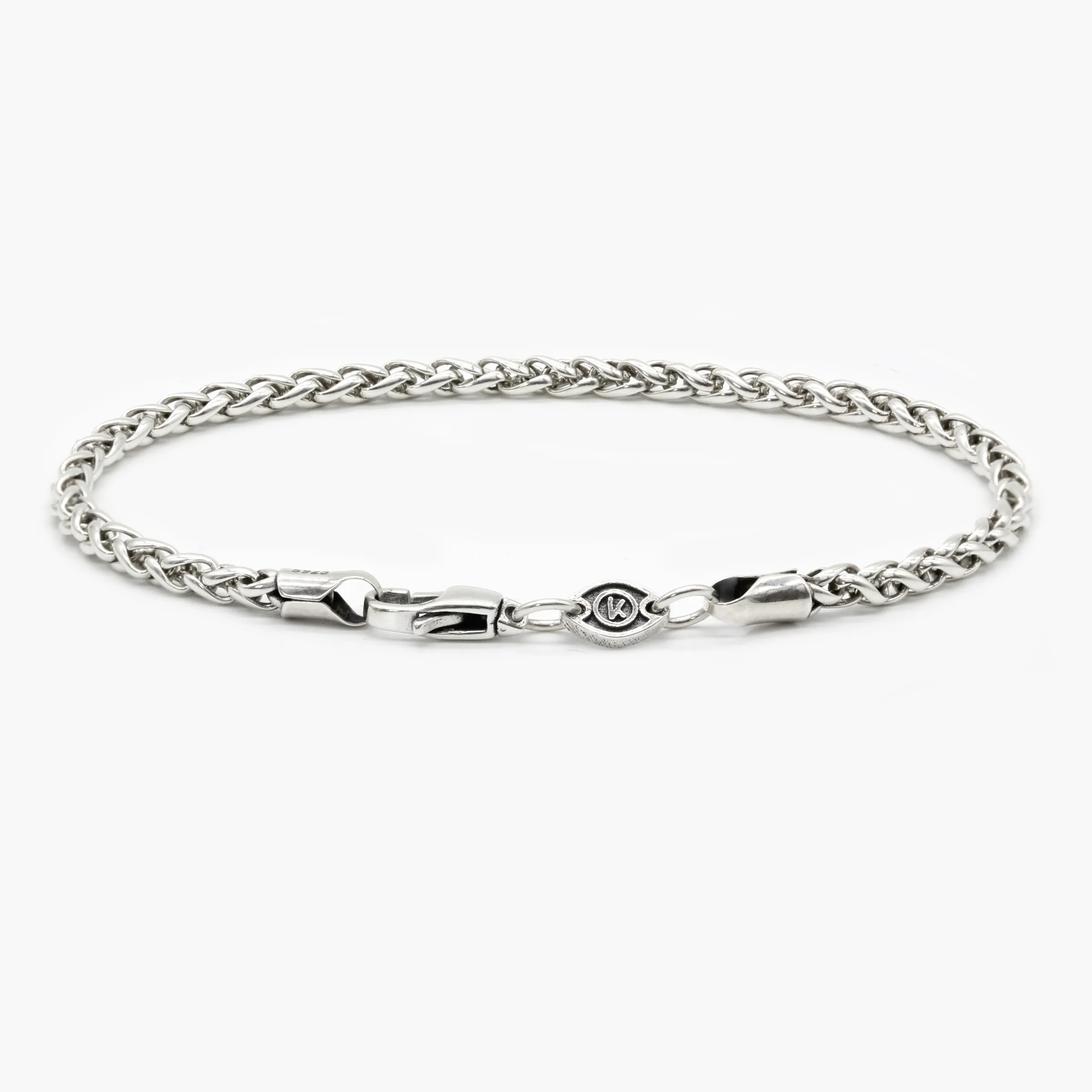 3mm Sterling Silver Braided Chain Bracelet