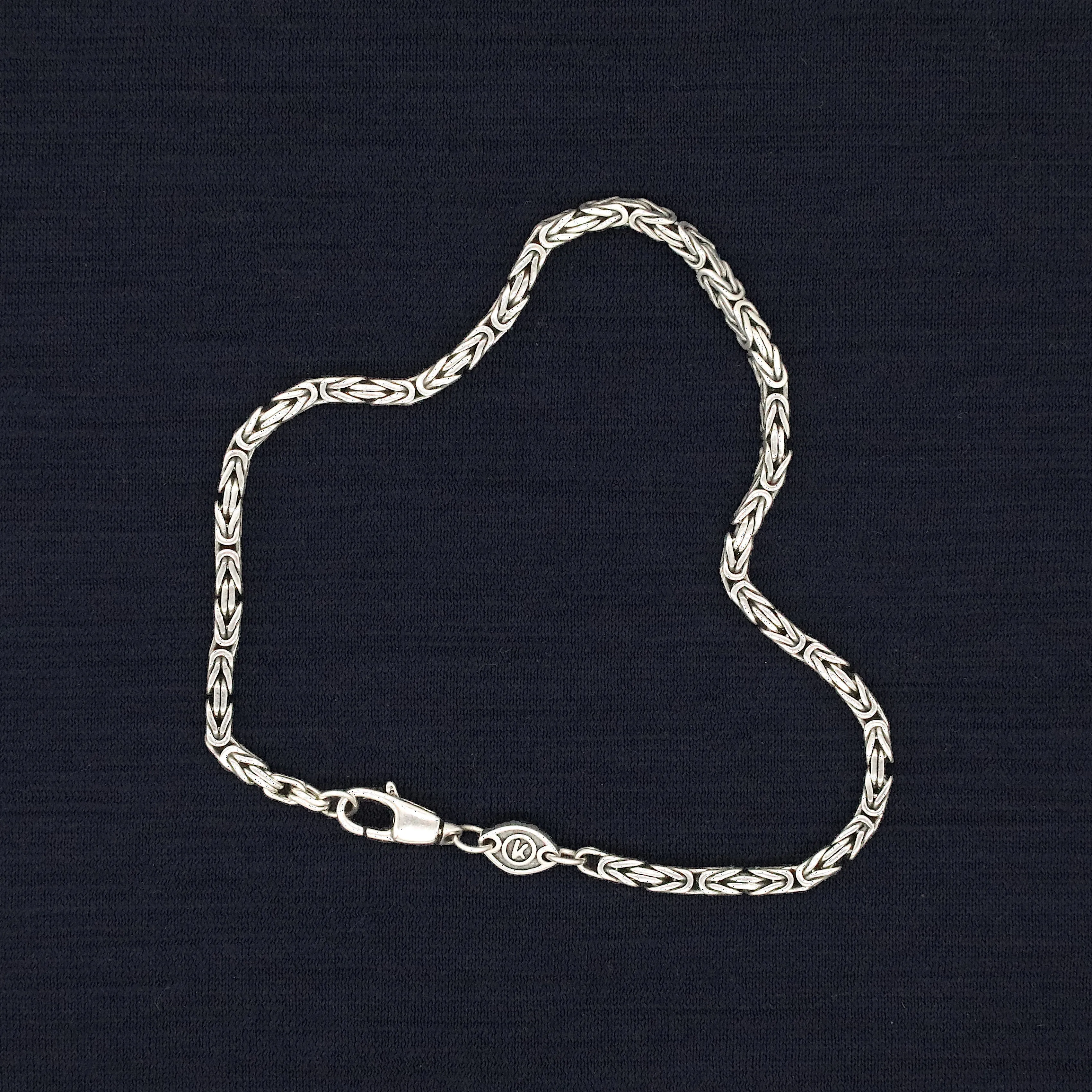 3mm Sterling Silver "Inka" Chain Bracelet