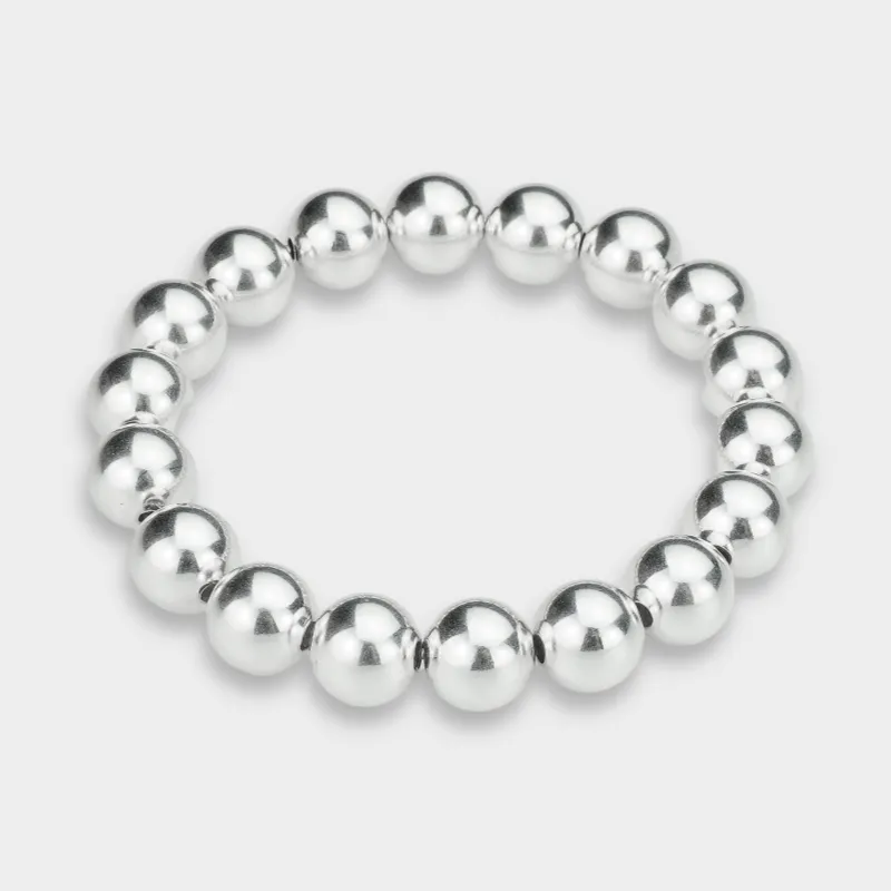 925 Sterling Silver Stretch 10mm Bracelet, 8mm Bracelet, Stacked Bracelets