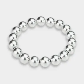 925 Sterling Silver Stretch 10mm Bracelet, 8mm Bracelet, Stacked Bracelets