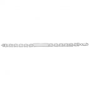 Acotis Silver Id Bracelet Men's Flat Byzantine G2122