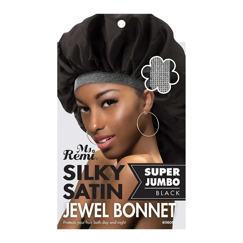 ANNIE MS. REMI Silky Satin Jewel Bonnet X-Jumbo [BLACK] #03609