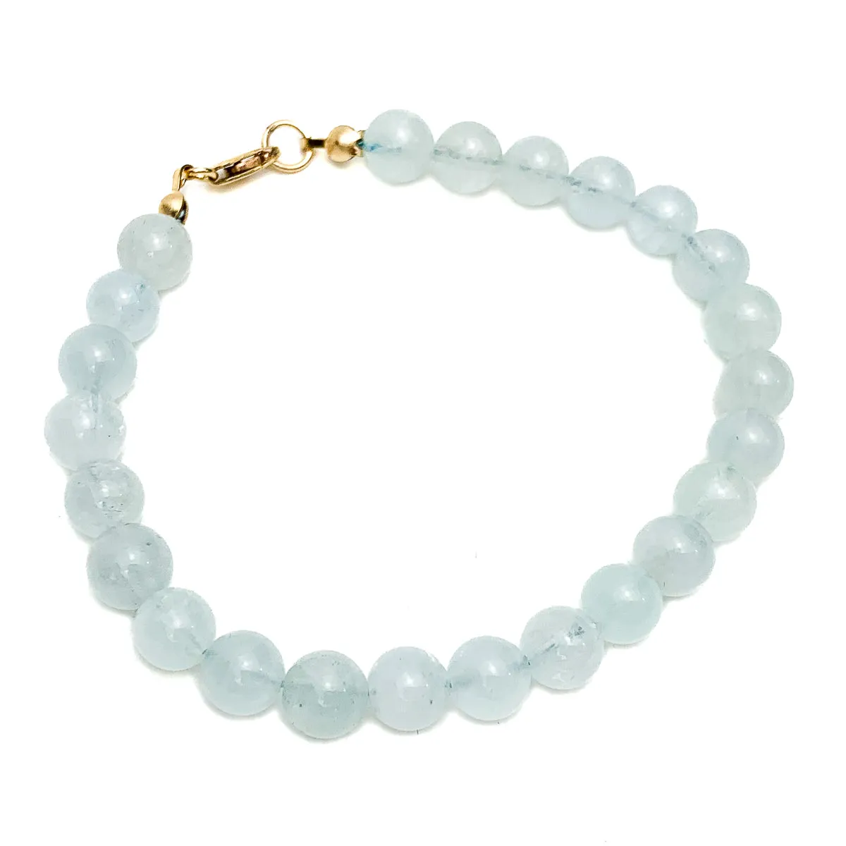 Aquamarine 7mm Bracelet With Gold-Filled Lobster Clasp