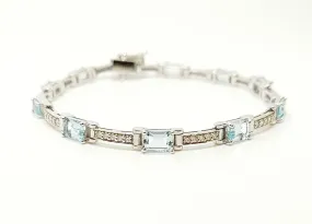 AQUAMARINE & DIAMOND HOT-CAKE BRACELET AD NO: 2752