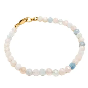 Aquamarine / Beryl Faceted 4mm Bracelet With Gold-Filled Lobster Clasp