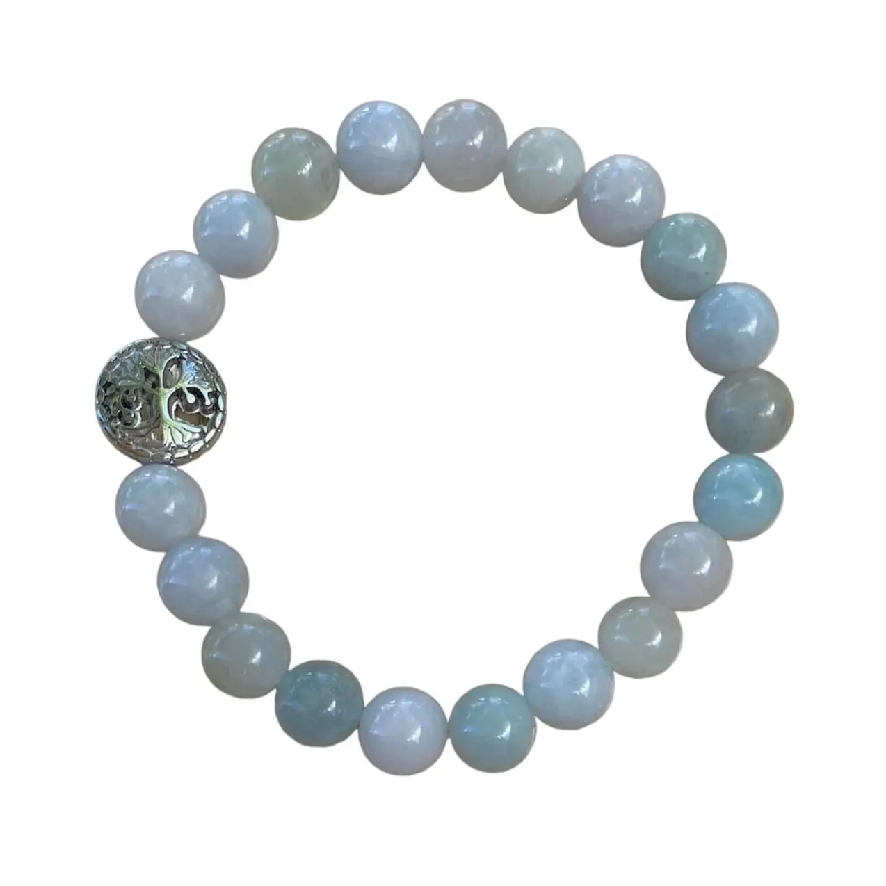 Aquamarine Bracelet 8 mm Round Beads