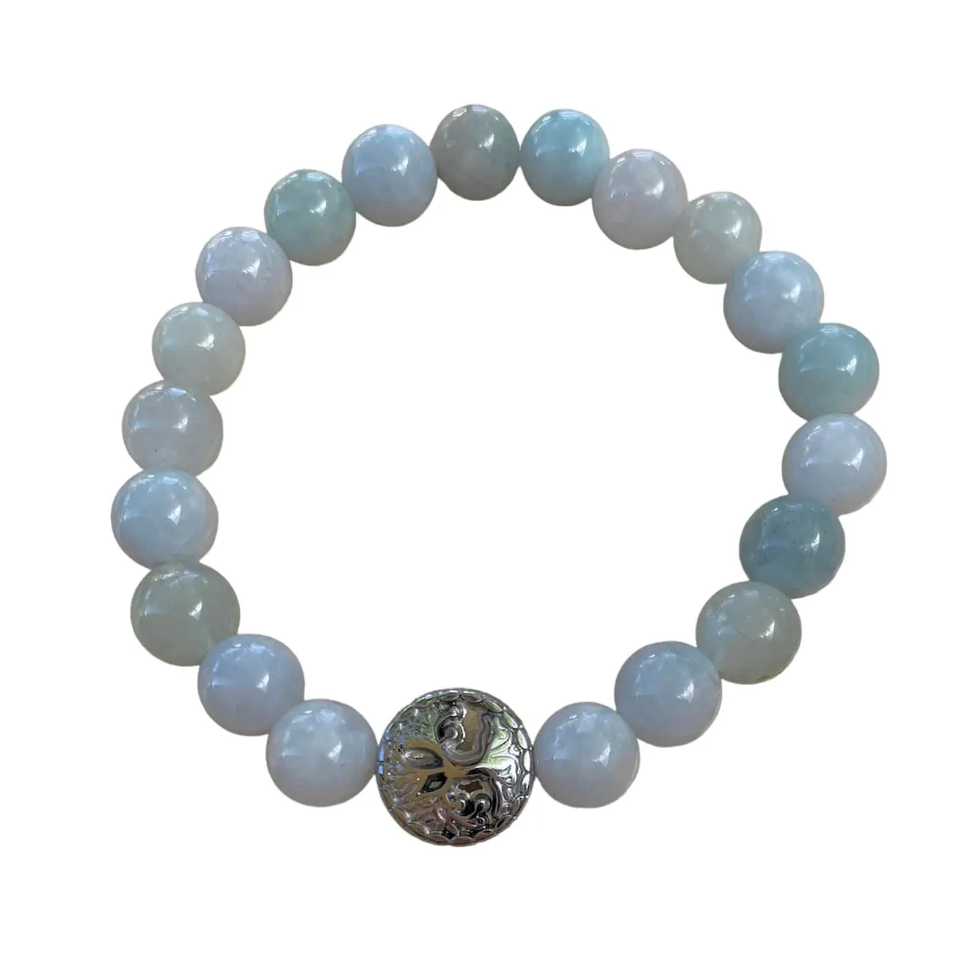 Aquamarine Bracelet 8 mm Round Beads