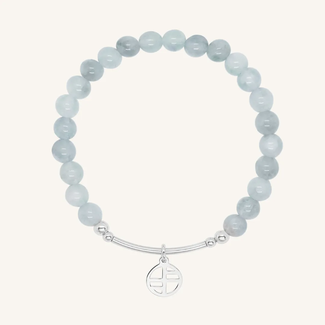 Aquamarine Charm Bracelet - Stone of Serenity