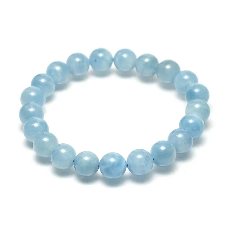 Aquamarine Stretch Bracelet 7mm,8mm,9mm,12mm,15mm