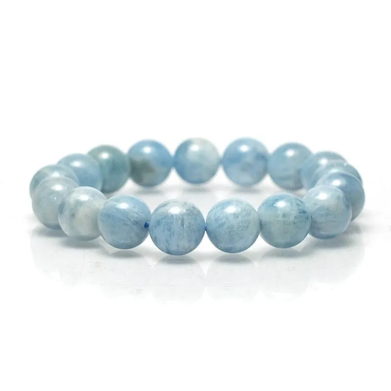 Aquamarine Stretch Bracelet 7mm,8mm,9mm,12mm,15mm