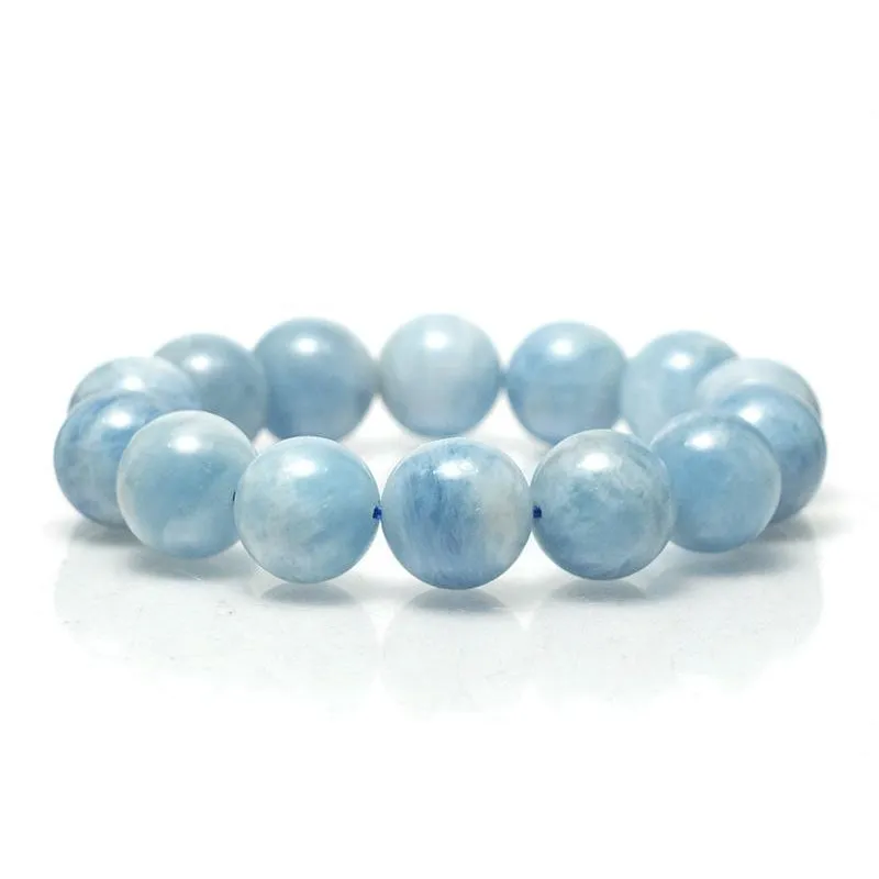 Aquamarine Stretch Bracelet 7mm,8mm,9mm,12mm,15mm