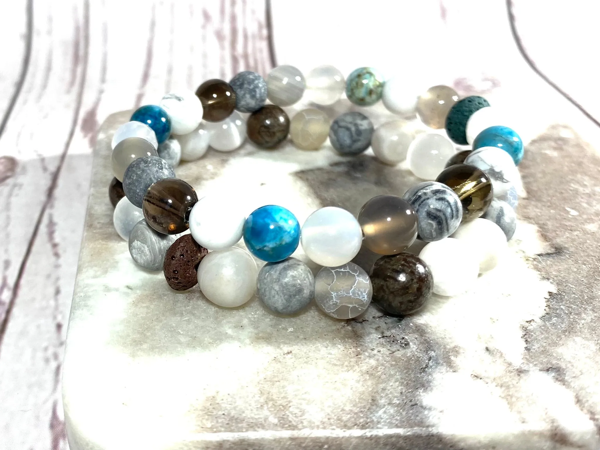 Balancing Crystal Beaded Bracelet - Aromatherapy Bracelet