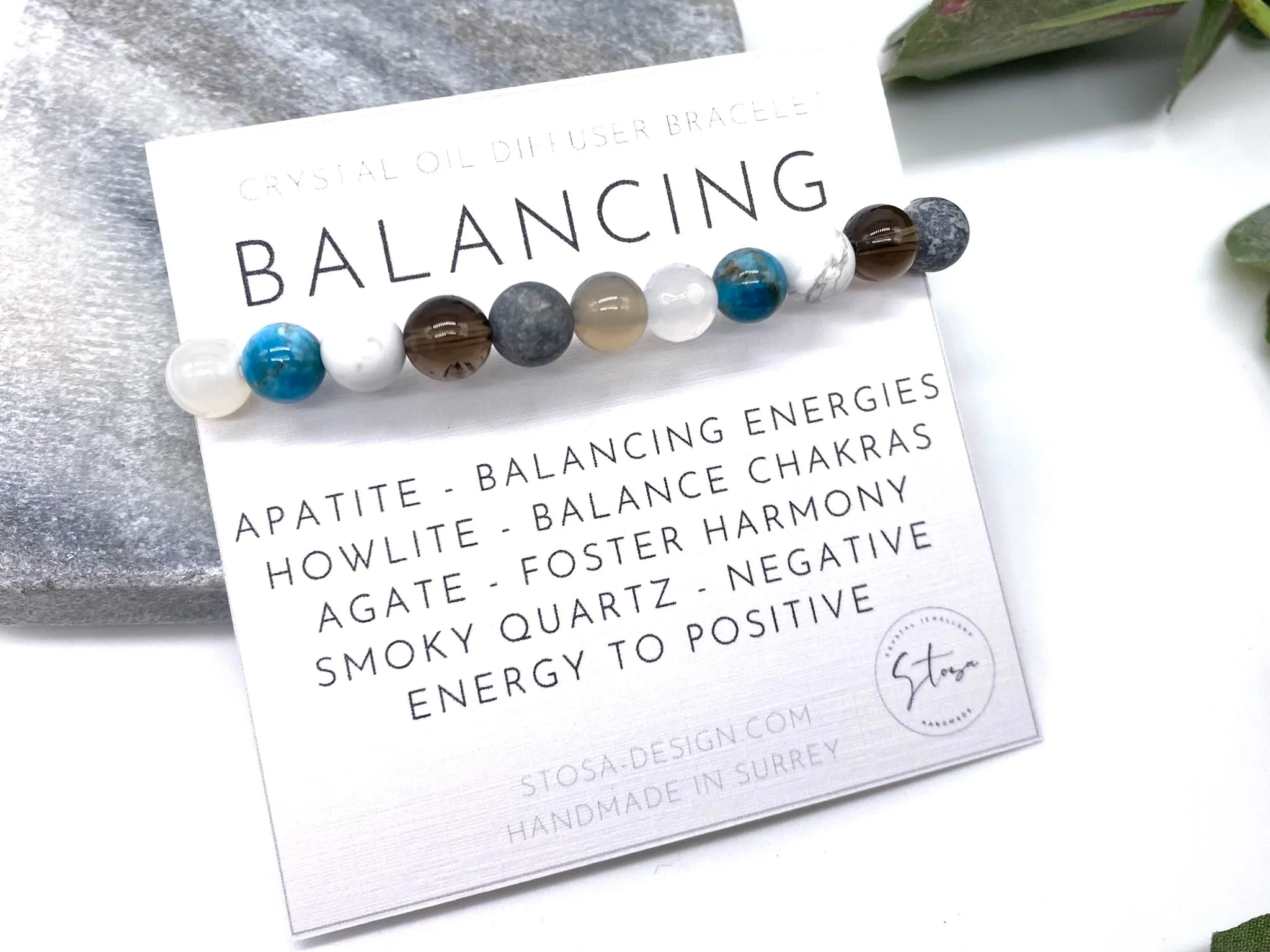 Balancing Crystal Beaded Bracelet - Aromatherapy Bracelet