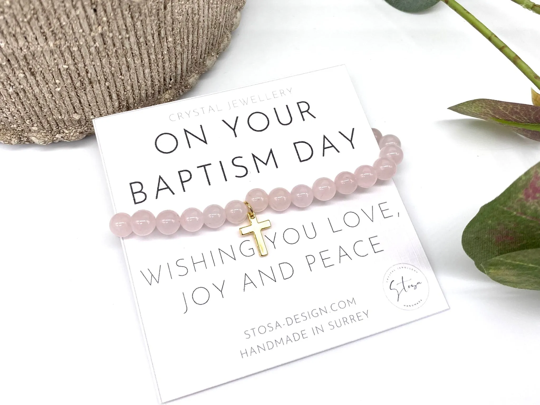 Baptism Rose Quartz Bracelet