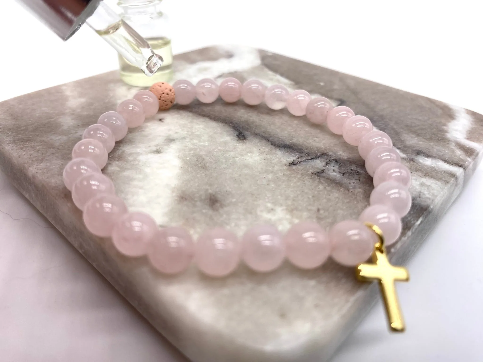 Baptism Rose Quartz Bracelet