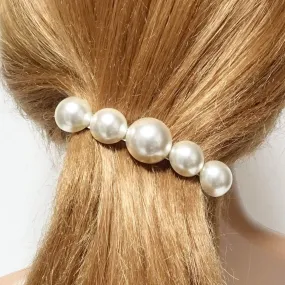 big sleek pearl ball decorated french barrette