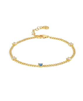 Birthstone Bracelet March 18ct Gold Plated