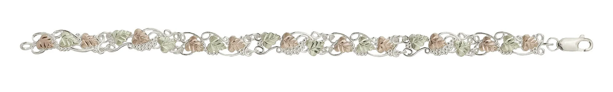 Black Hills Gold Sterling Silver Leaf Bracelet