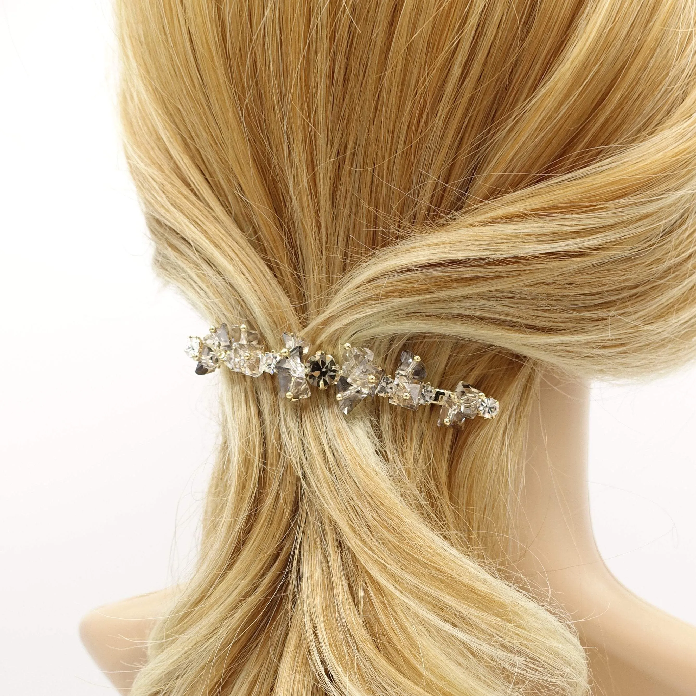 bling crystal beaded hair barrette