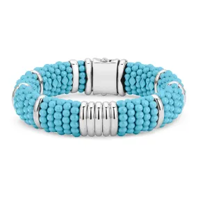 Blue Caviar Statement Ceramic Beaded Bracelet | 15mm