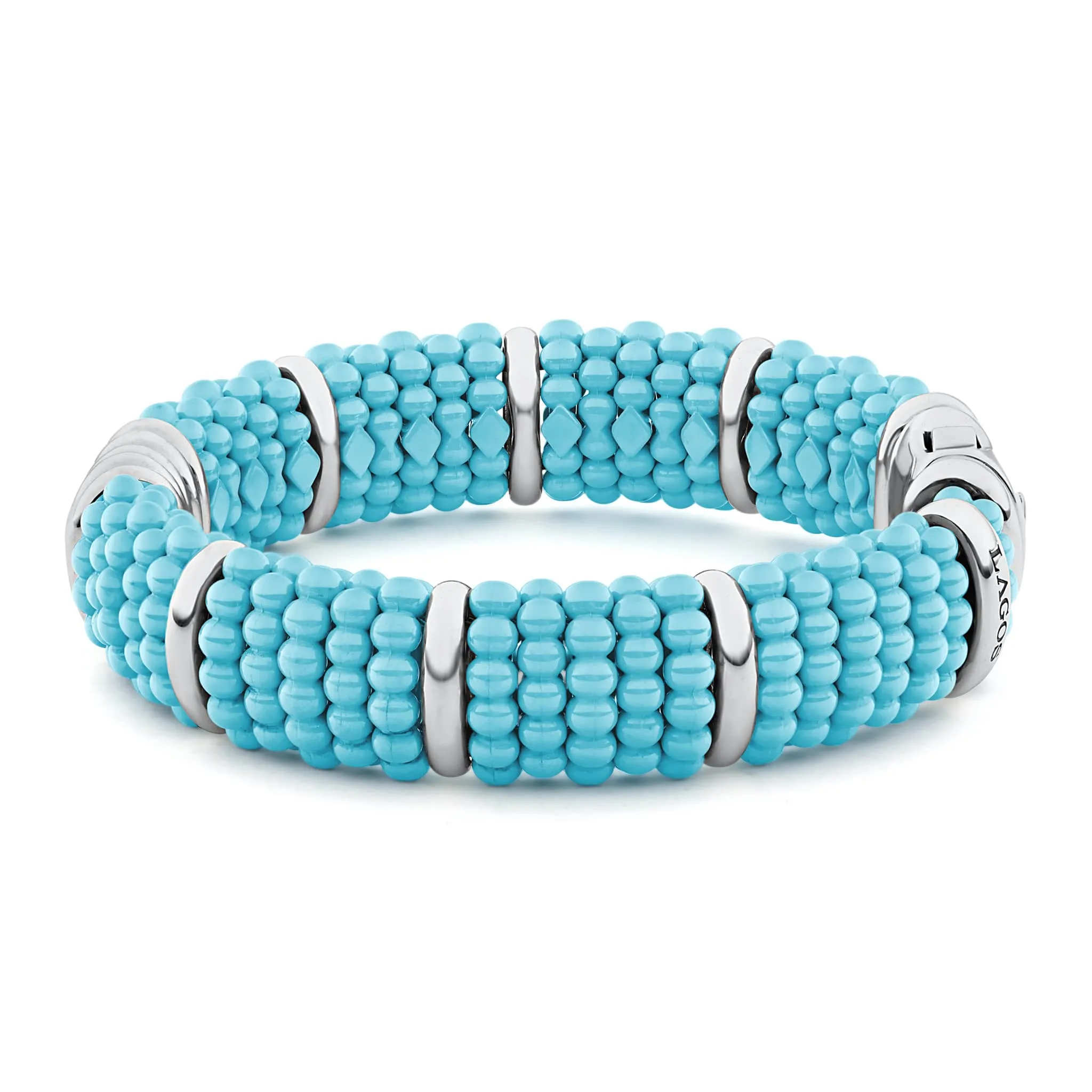 Blue Caviar Statement Ceramic Beaded Bracelet | 15mm