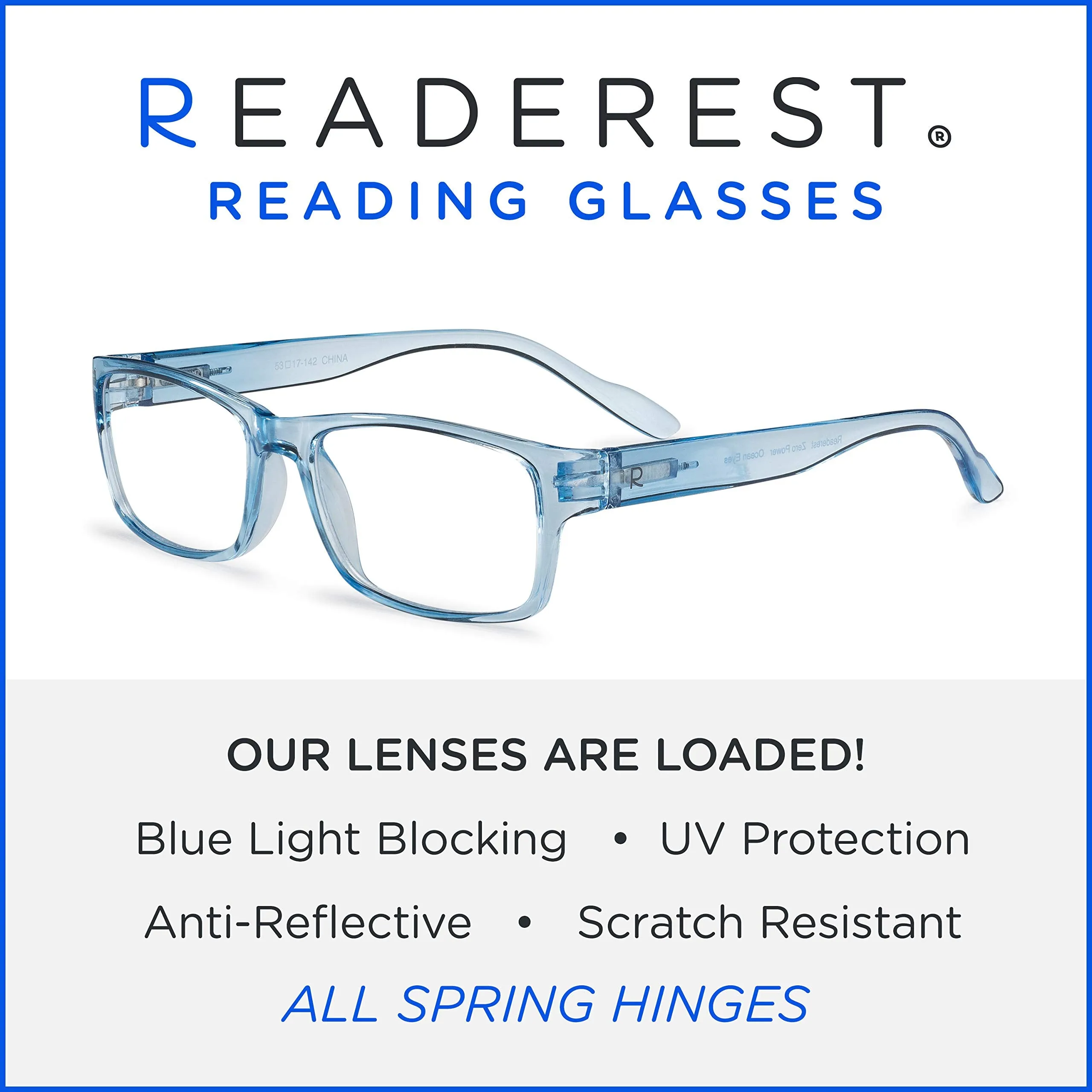 Blue-Light-Blocking-Reading-Glasses-Light-Blue-2-00-Magnification Anti Glare