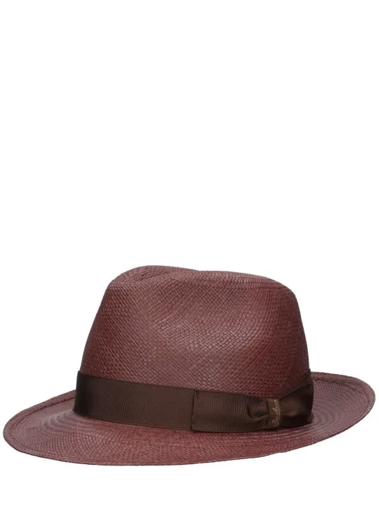 Borsalino   Federico 6cm brim straw Panama hat 