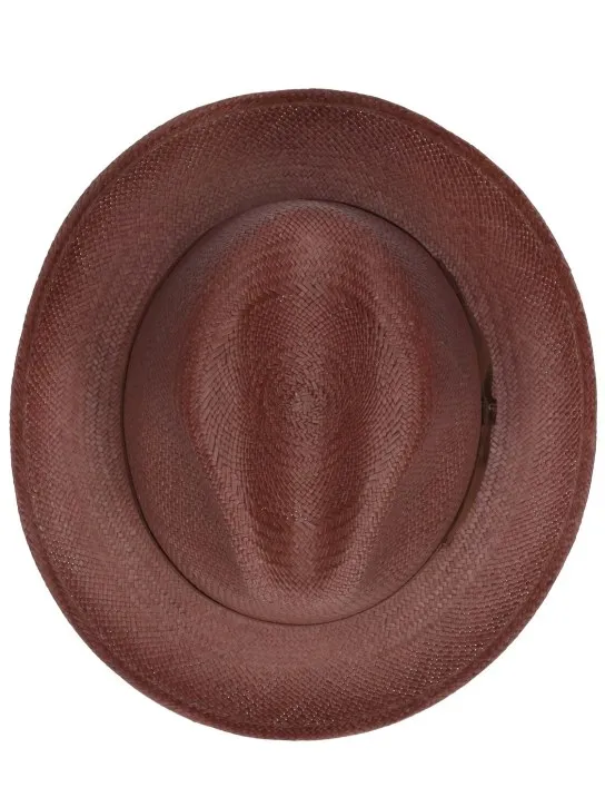 Borsalino   Federico 6cm brim straw Panama hat 