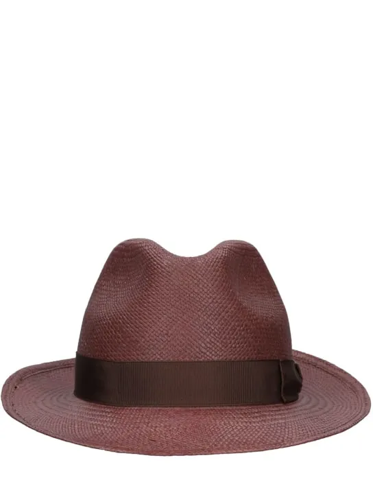 Borsalino   Federico 6cm brim straw Panama hat 