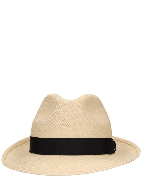 Borsalino   Federico 6cm brim straw Panama hat 