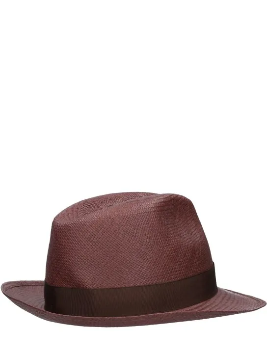 Borsalino   Federico 6cm brim straw Panama hat 