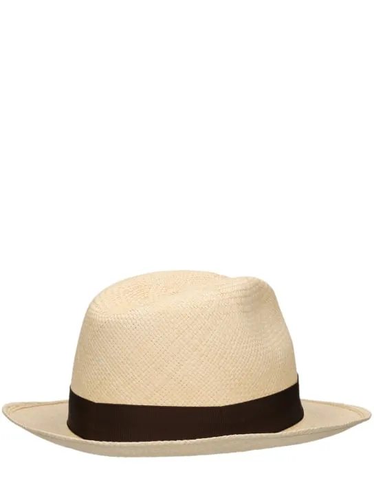 Borsalino   Federico 6cm brim straw Panama hat 