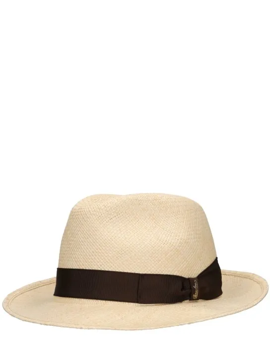 Borsalino   Federico 6cm brim straw Panama hat 