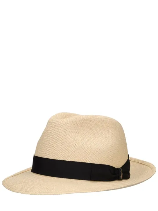 Borsalino   Federico 6cm brim straw Panama hat 