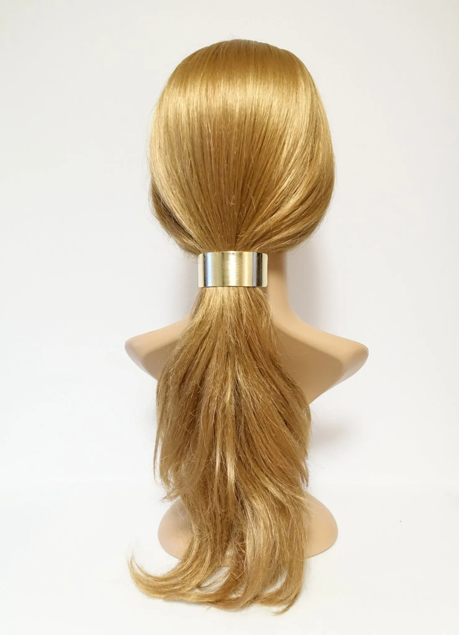 Brass Metal Curve Cuff Ponytail Hair Barrette Clip