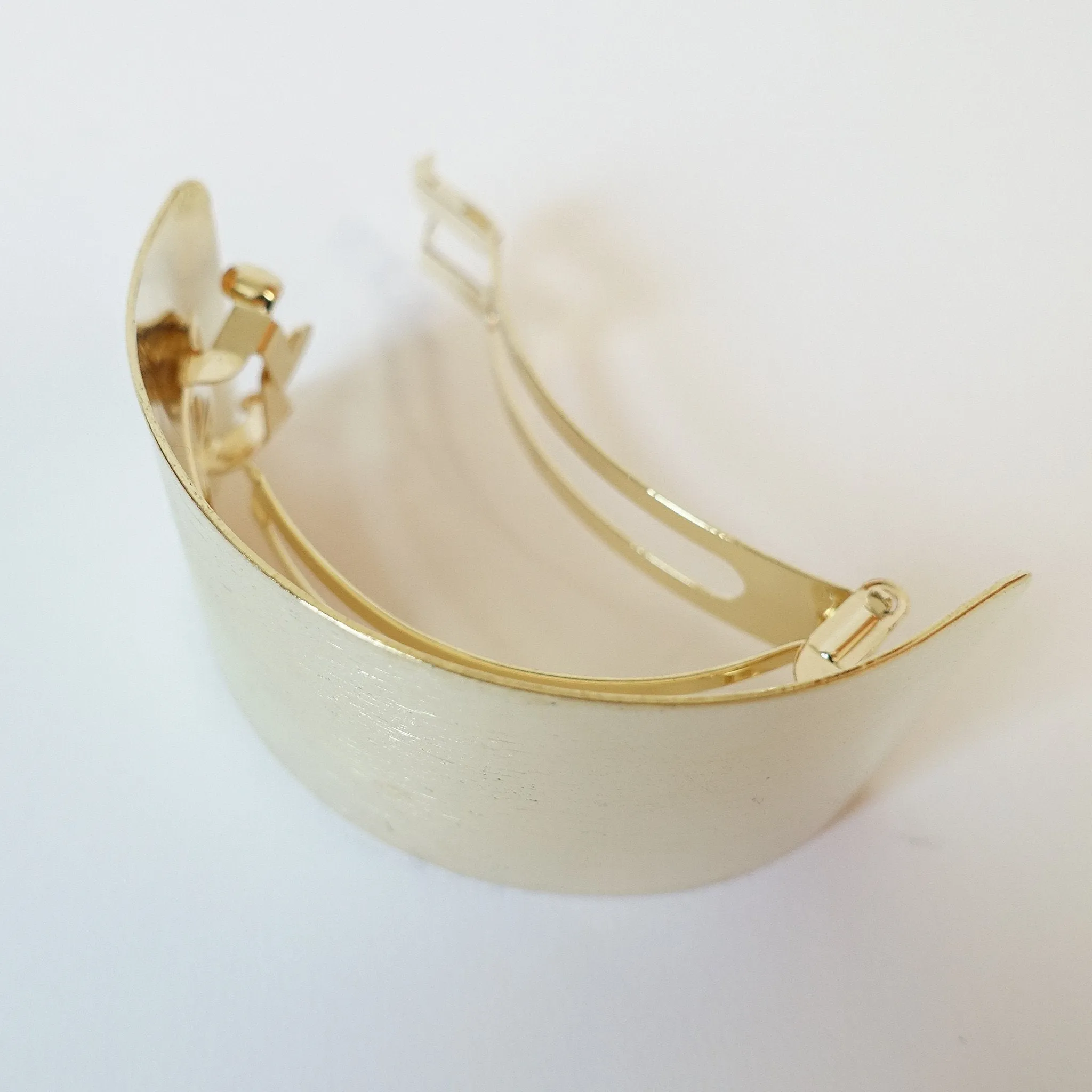 Brass Metal Curve Cuff Ponytail Hair Barrette Clip