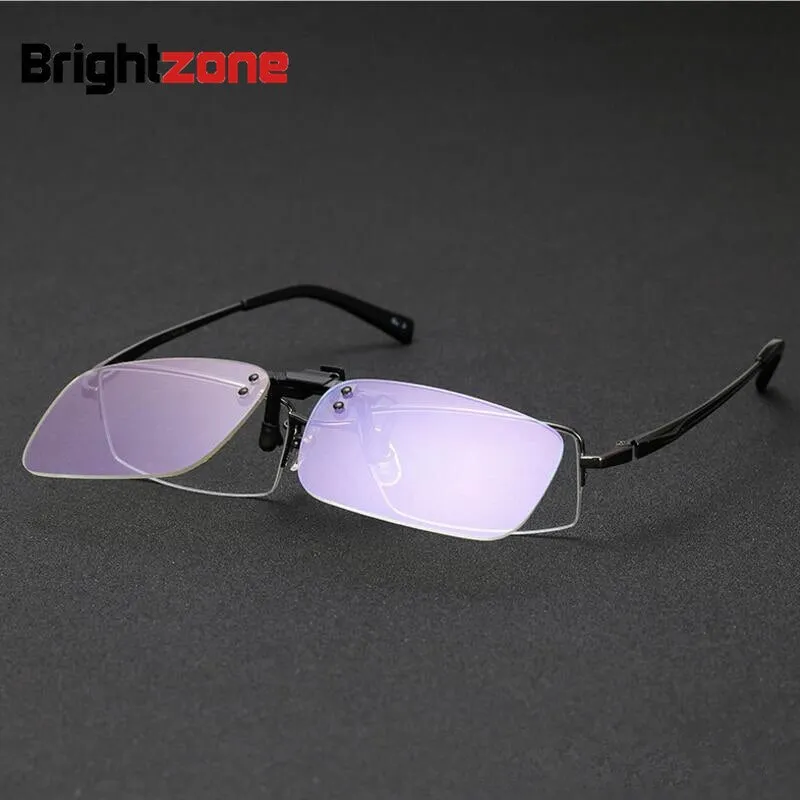 Brightzone Unisex Rimless Square Plastic Polarized Clip On Sunglasses Bc06