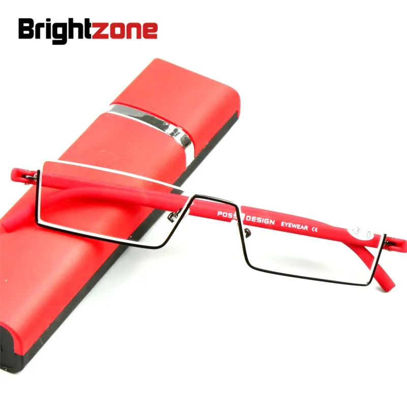 Brightzone Unisex Semi Rim Tr 90 Stainless Steel Reading Glasses 4478